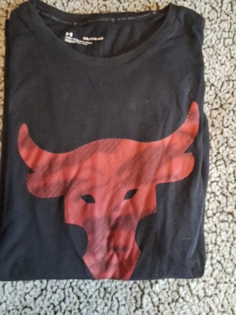 Under Armour Black Short-Sleeve Tee with Red Bull Skull Graphic